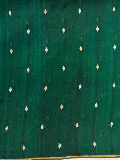 Columbian Emerald Green Muslin Organza Saree