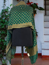 Jadine emerald Green Matka Georgette stole Dupatta
