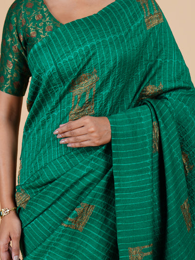 Sheshadri Green Shibori Matka Georgette Saree