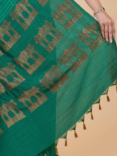 Sheshadri Green Shibori Matka Georgette Saree