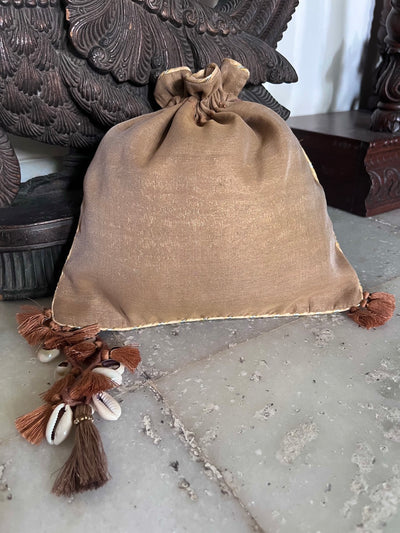 Gayatri Beige Gota Work Potli