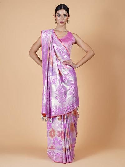 Sanobar Pink Khaddi Georgette Sari
