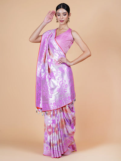 Sanobar Pink Khaddi Georgette Sari