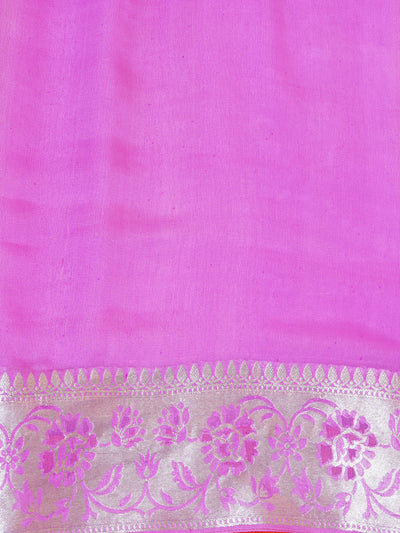 Sanobar Pink Khaddi Georgette Sari