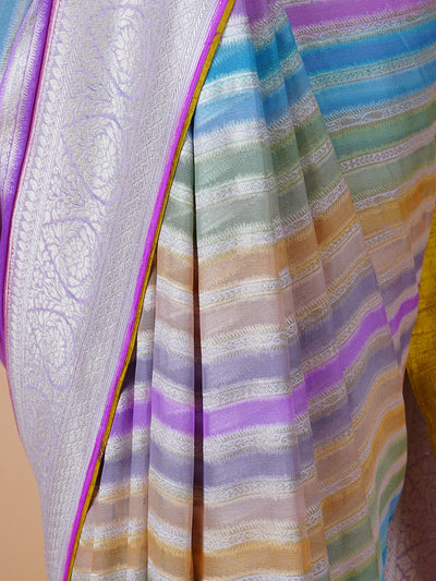 Satrangi Pink Khaddi Georgette Sari
