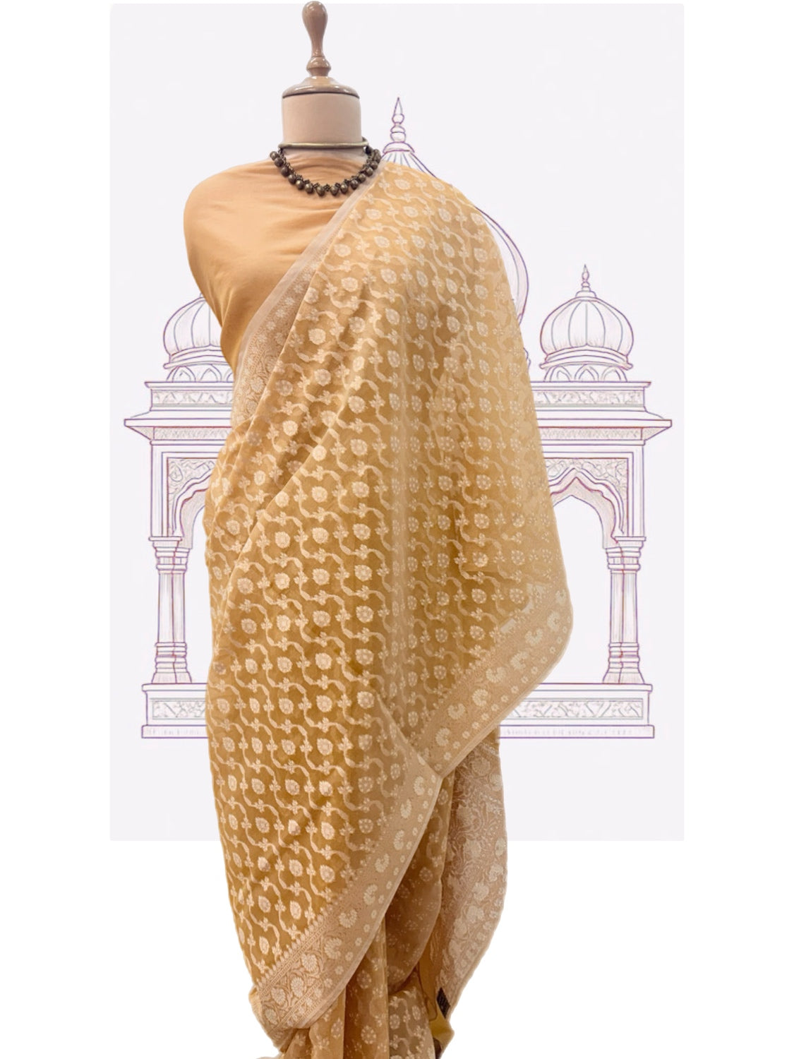 Chandan Yellow Gold Cotton Saree