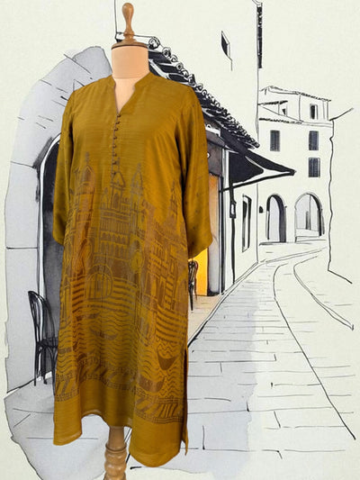 Golden Ghats Matka Georgette Kurta