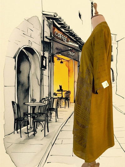 Golden Ghats Matka Georgette Kurta