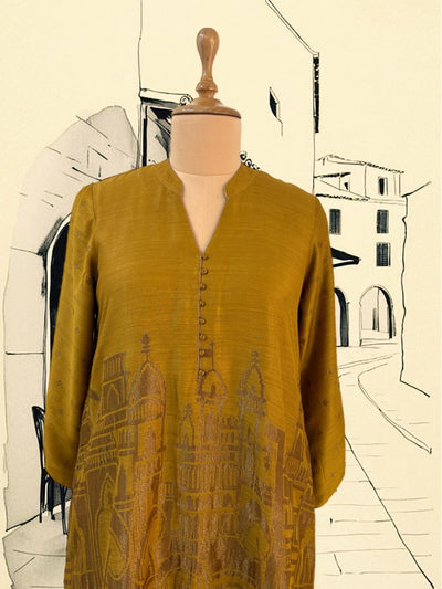 Golden Ghats Matka Georgette Kurta