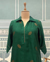 Green Antique Booti Matka Georgette Kurta