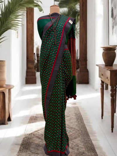 Pichola Green Cotton Saree