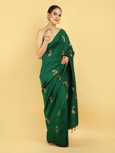 Vanya Green Matka Georgette Saree