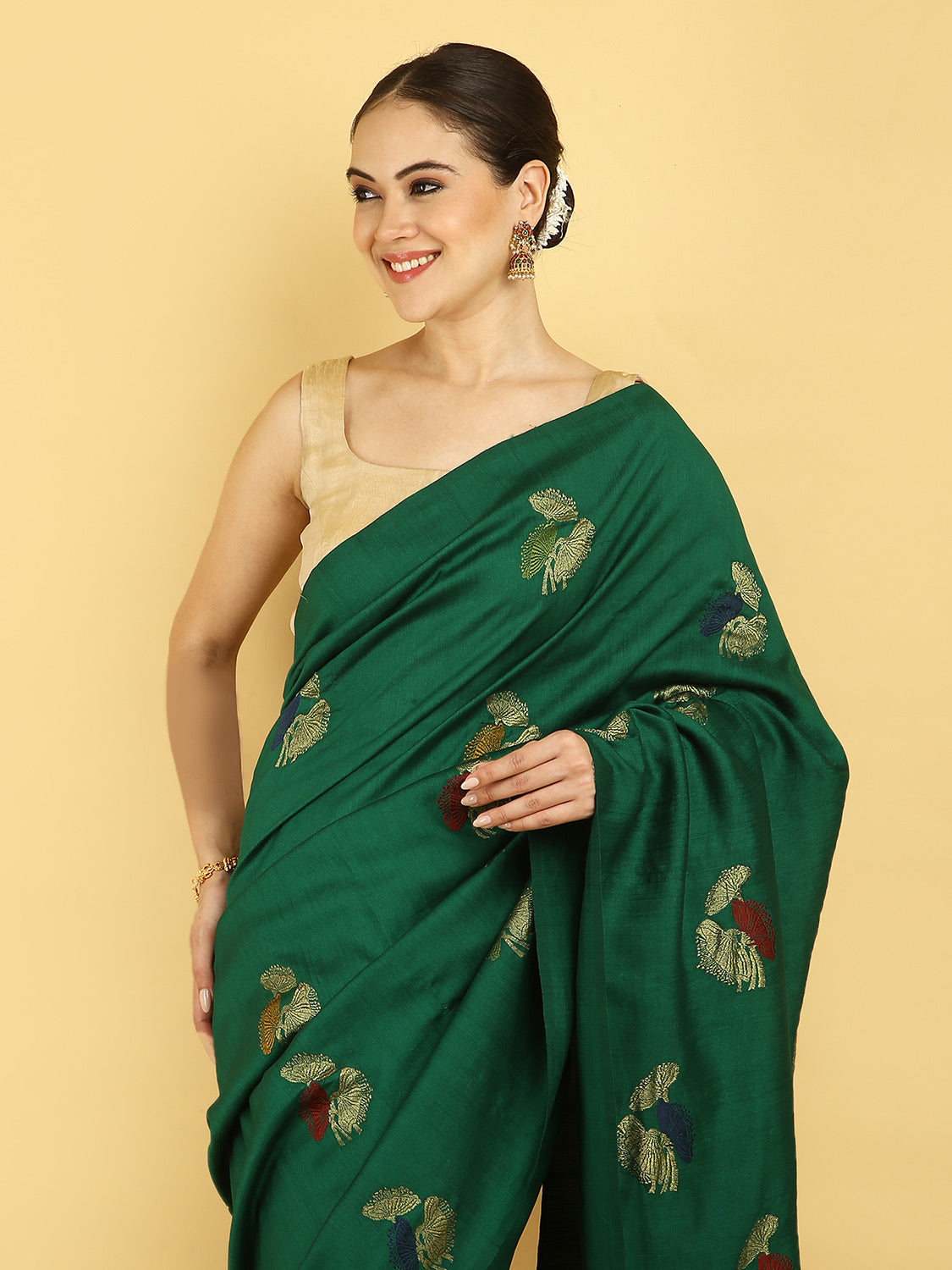 Vanya Green Matka Georgette Saree