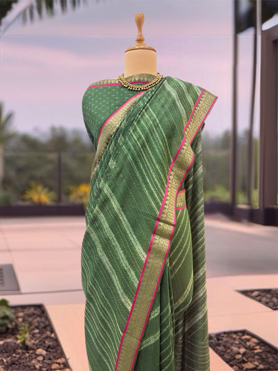 Swapnasundari Green Moonga Cotton Printed Saree