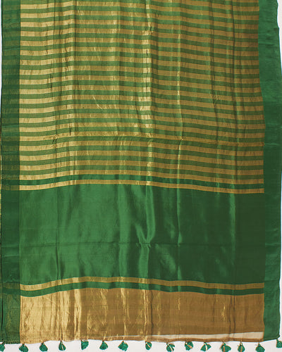 Panna Green Chinya Silk Sari