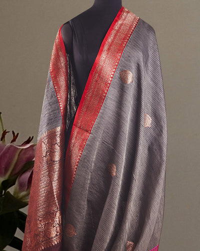 Zainab Grey Tussar Saree
