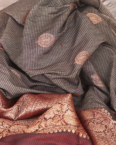 Zainab Grey Tussar Saree