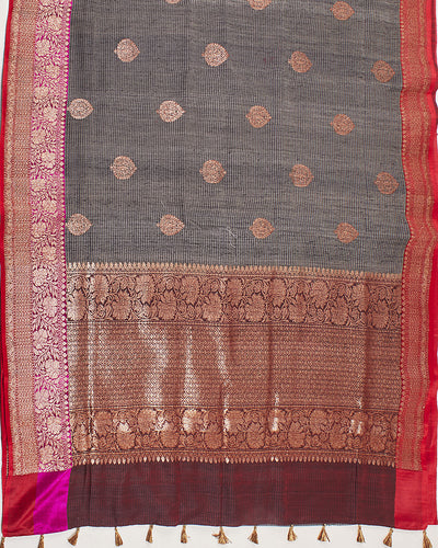 Zainab Grey Tussar Saree