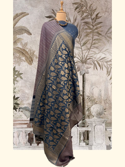 Vidushi Grey Moonga Cotton Saree