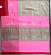 Bohemian Grey & Pink Moonga Silk Linen Saree