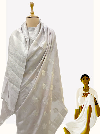 Eternity Silver Grey Cotton Saree