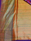 Iridescent Ripples Peach Gamchha Saree