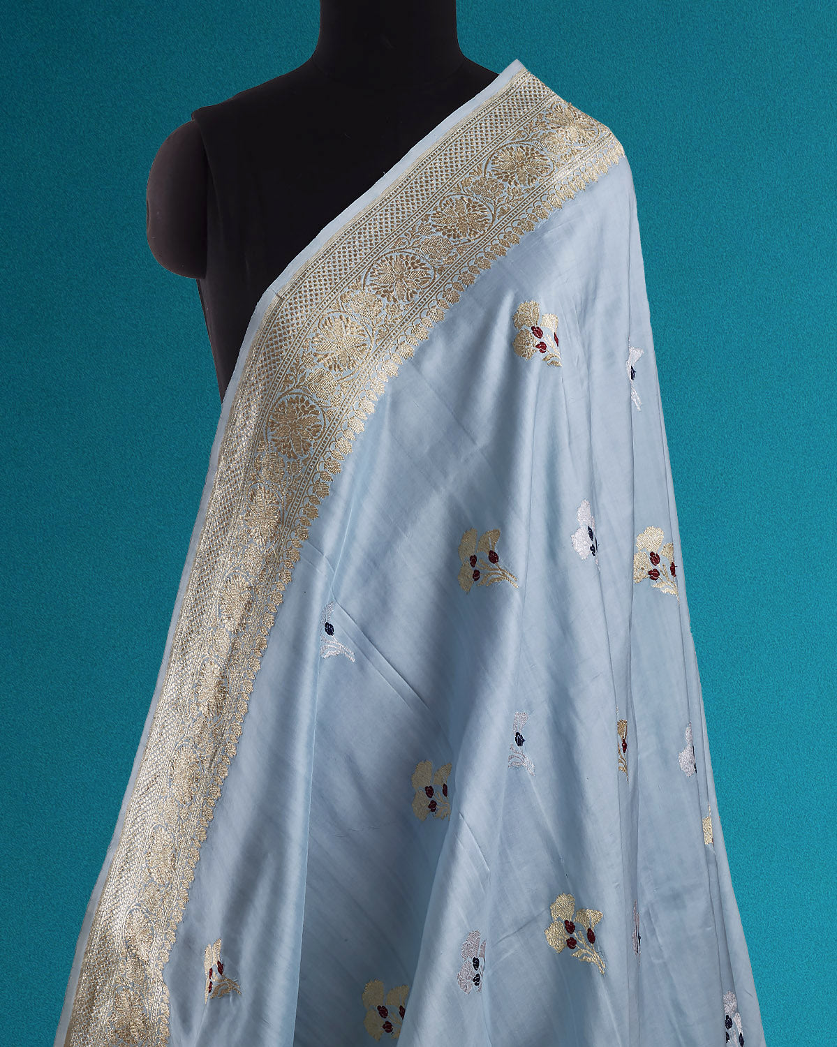 Aditi Sky Blue Soft Silk Saree