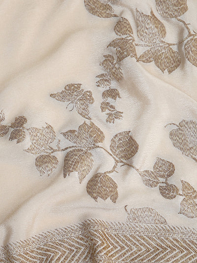 Queen Bee Ivory Crepe Georgette Saree