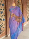 Nalgonda Blue Kalamkari Tussar Saree