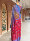 Nalgonda Blue Kalamkari Tussar Saree
