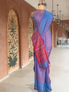 Nalgonda Blue Kalamkari Tussar Saree