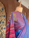 Nalgonda Blue Kalamkari Tussar Saree