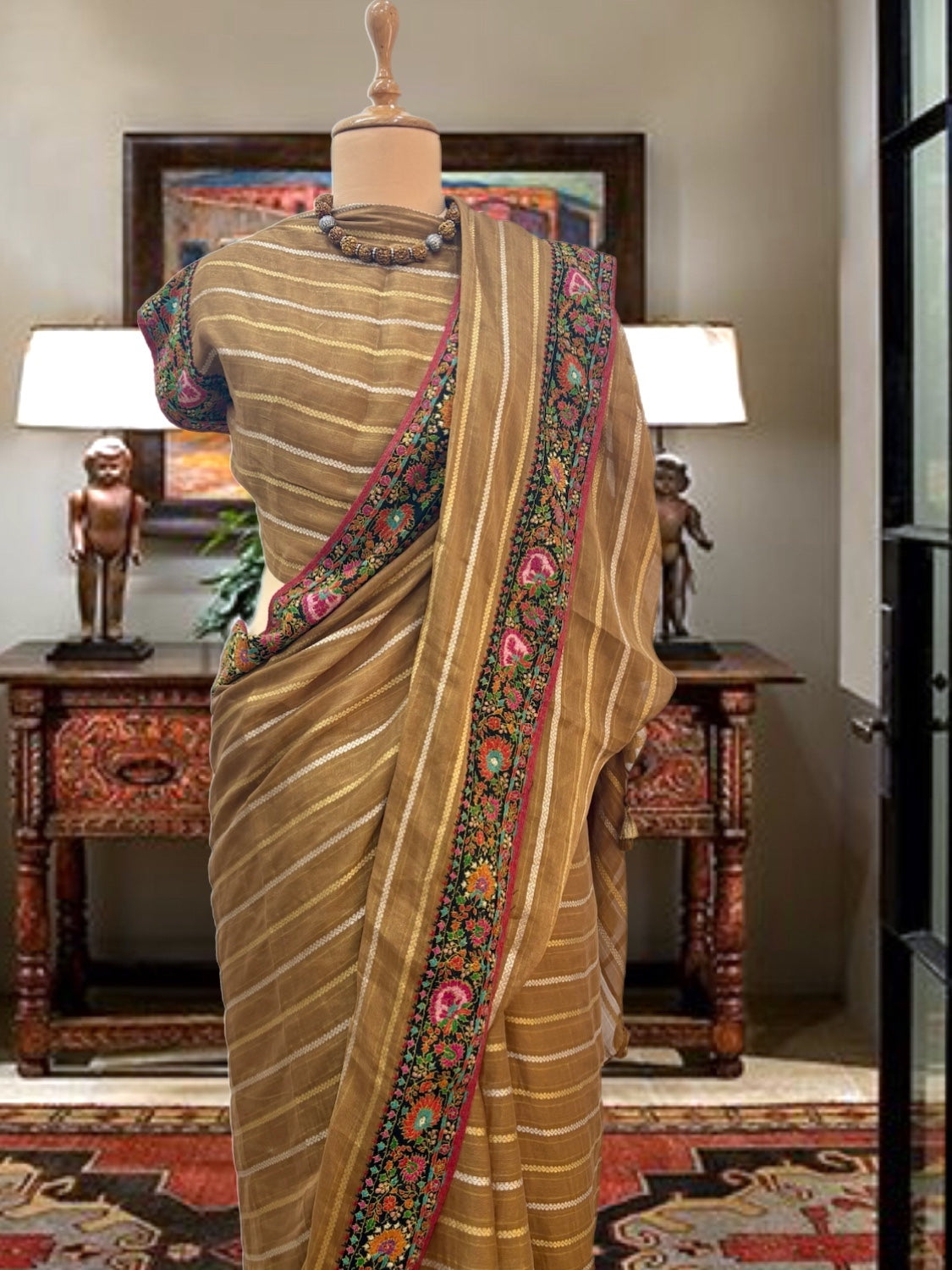 Gulzar Kashmiri Tissue Georgette Saree