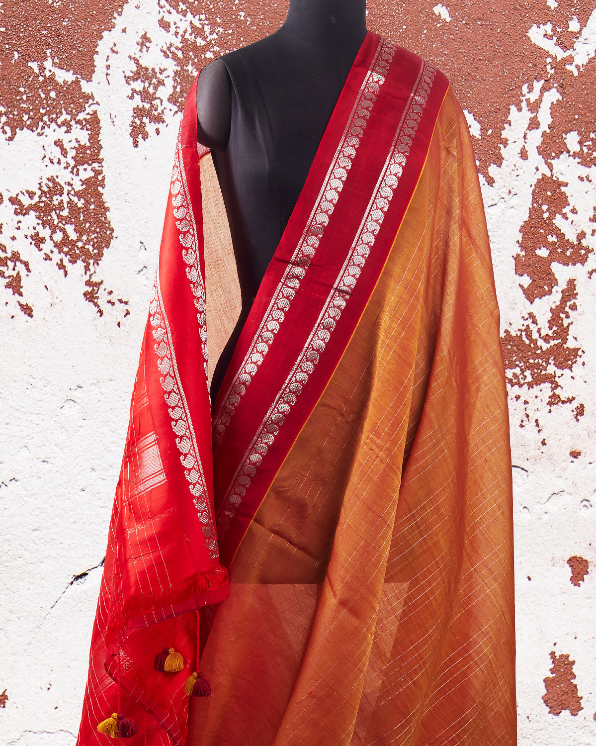 Bonds of Love Mustard Khadi Silk Saree