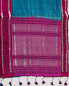 Tanzanite Ruby Khadi Silk Saree
