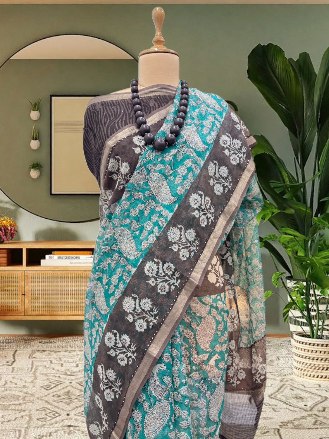 Karnavati Blue & Brown Kota Saree