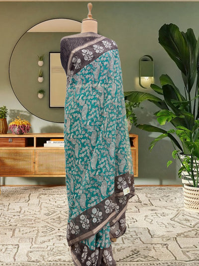 Karnavati Blue & Brown Kota Saree