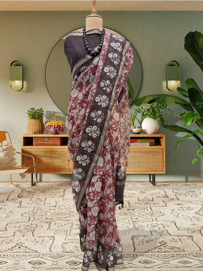 Durgavati Brick & Brown Kota Saree