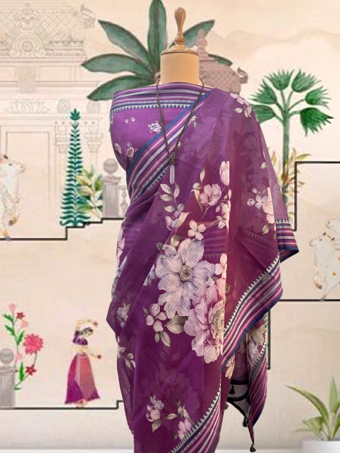 Lovedale Purple Kota Saree