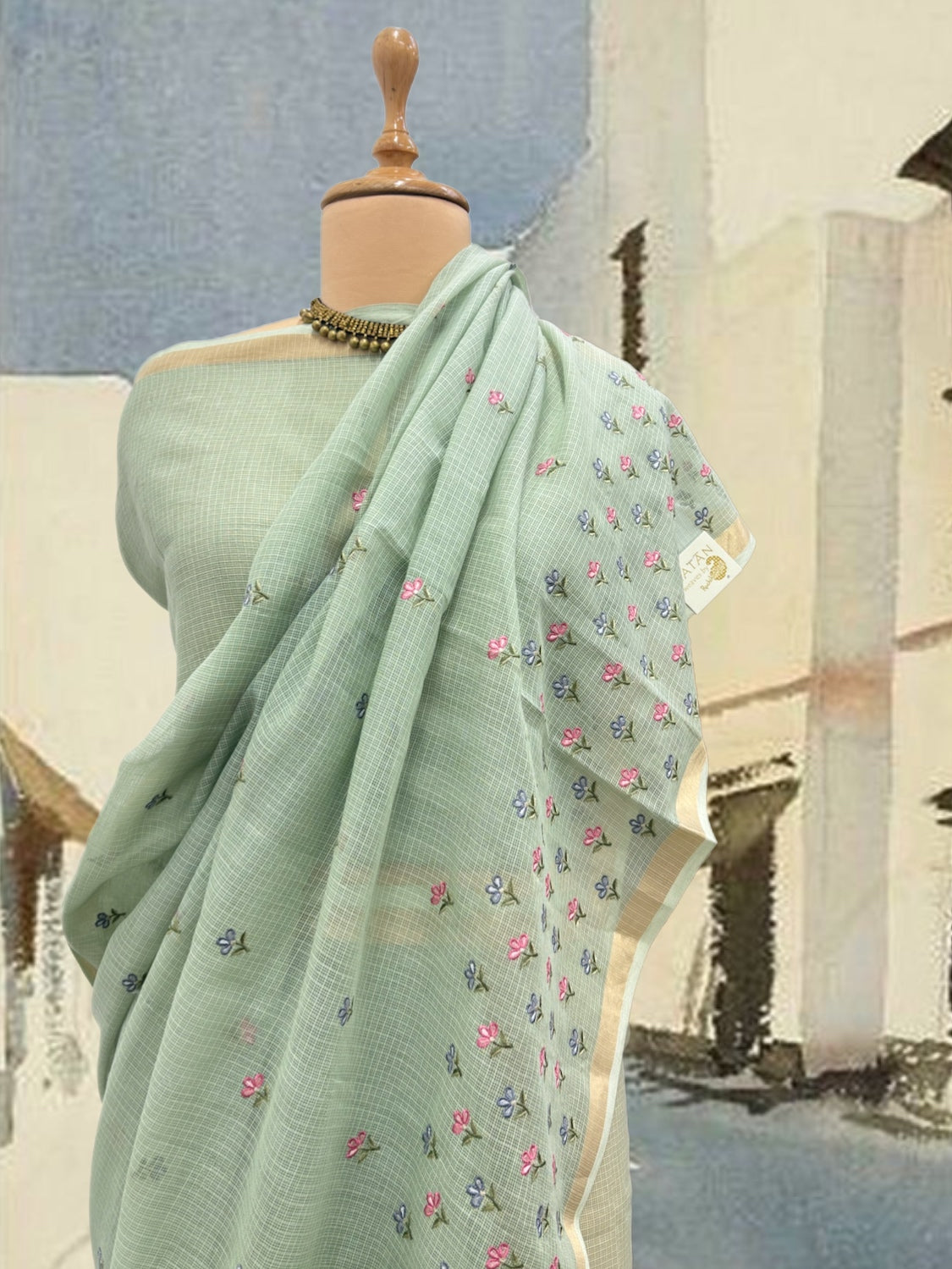 Karnavati Pista Green Kota Saree