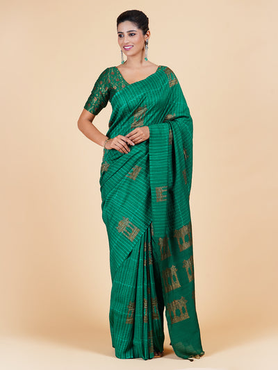 Sheshadri Green Shibori Matka Georgette Saree