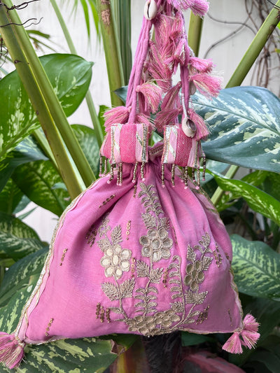 Lavanya Pink Gota Work Potli