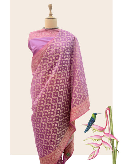 Ambrosia Lavender Pink Cotton Saree