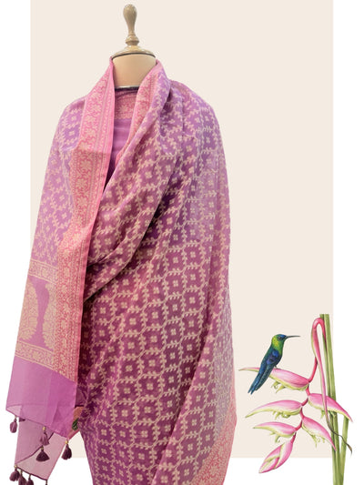 Ambrosia Lavender Pink Cotton Saree