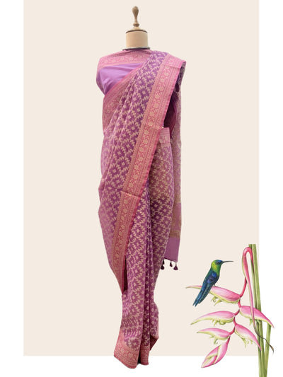Ambrosia Lavender Pink Cotton Saree