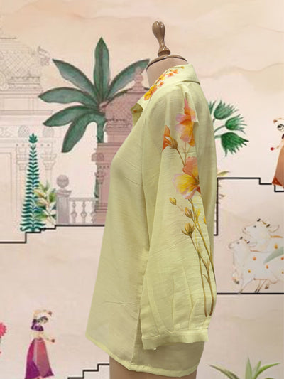 Lemon Floral Cotton Shirt