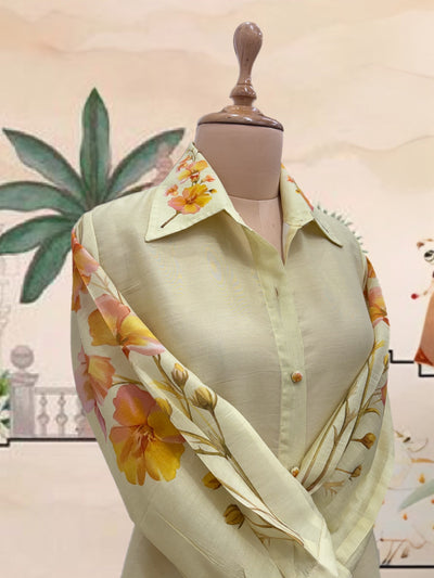 Lemon Floral Cotton Shirt