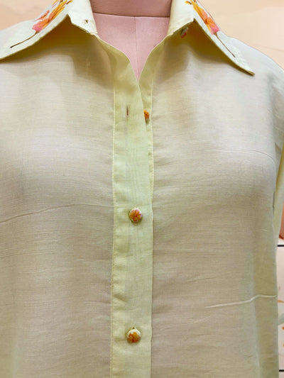 Lemon Floral Cotton Shirt
