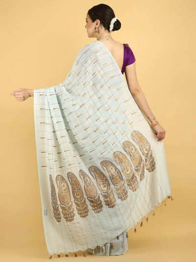Nirvana Sky Blue Matka Georgette Sari