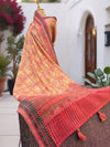 Secret Rendezvous Light Orange Moonga Cotton Saree